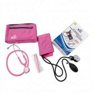 Kit Tensiómetro Fonendoscopio Doble Campana y linterna Azul